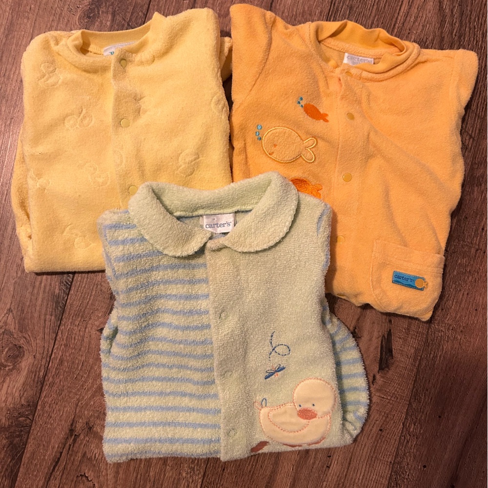 Vintage Lot of 3 Terricloth Onesies
